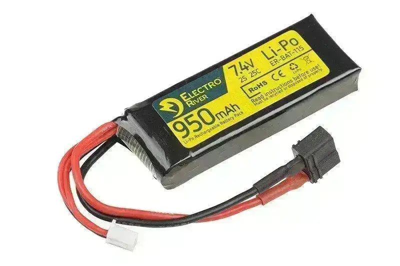 Batteri - Li-Po 7.4V 950mAh 25/50C - Deans - Game-On.no
