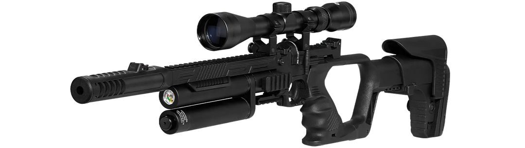 Hatsan Jet III - Svart PCP Luftpistol - 4.5mm Luftvåpen med Kolbe - Game-On.no