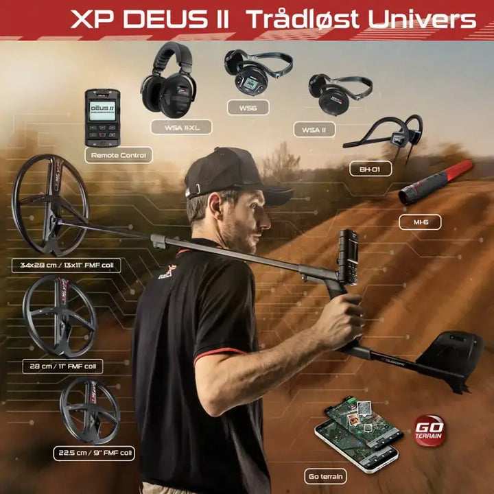 XP - DEUS II Metalldetektor - 28FMF-RC-WS6 - Master - Game-On.no
