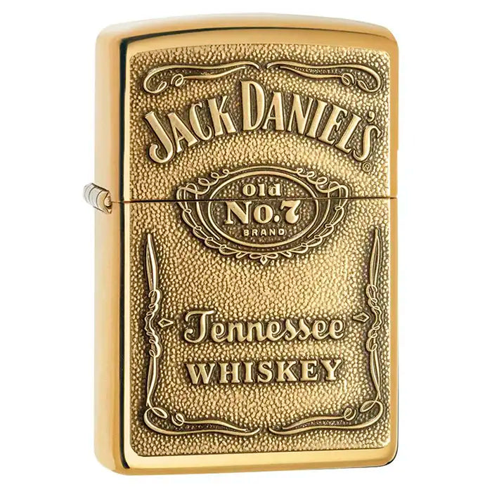 Briquet Zippo - Logo Jack Daniels - Briquet couleur laiton