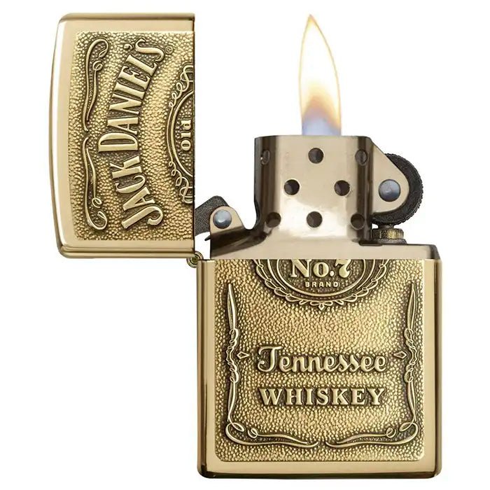 Briquet Zippo - Logo Jack Daniels - Briquet couleur laiton