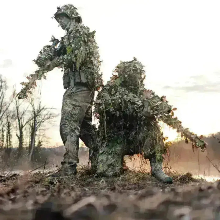 3D Ghillie / Kamuflasjedrakt 2.0 med Skulderfeste - Amber og Everglade - Game-On.no