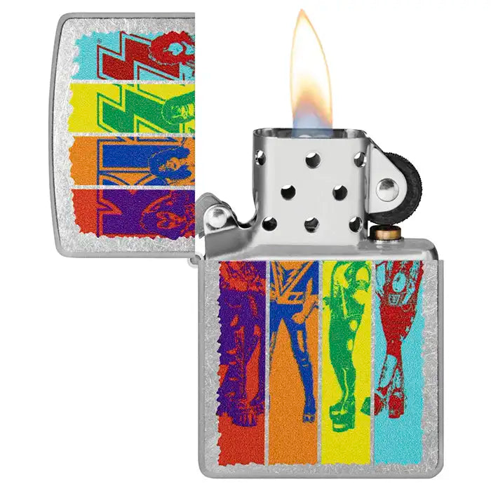 Zippo - KISS "Striped" Design - Briquet Street Chrome