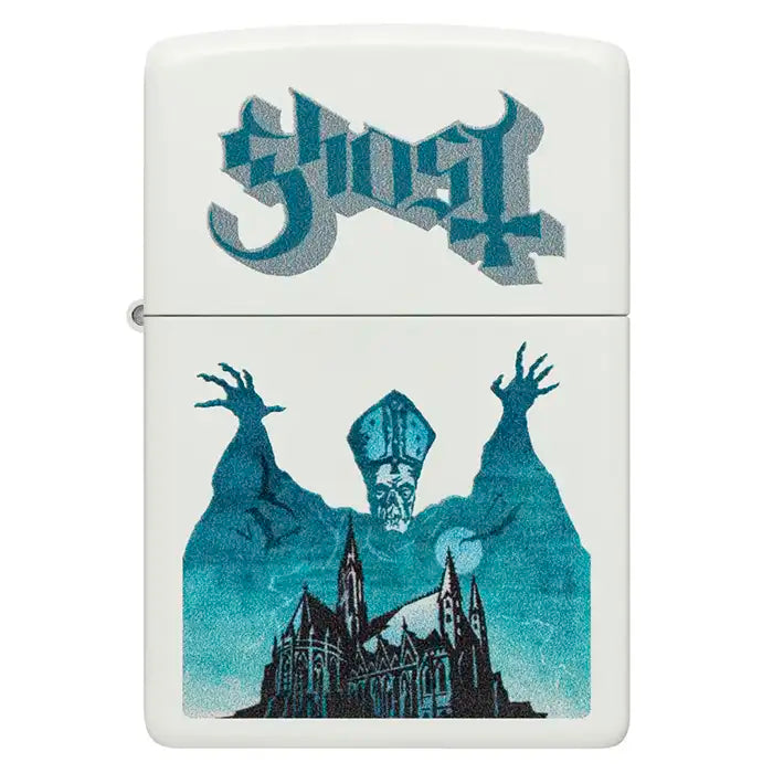 Zippo - Ghost "Papa Emeritus over Cathedral" - Briquet Blanc Mat
