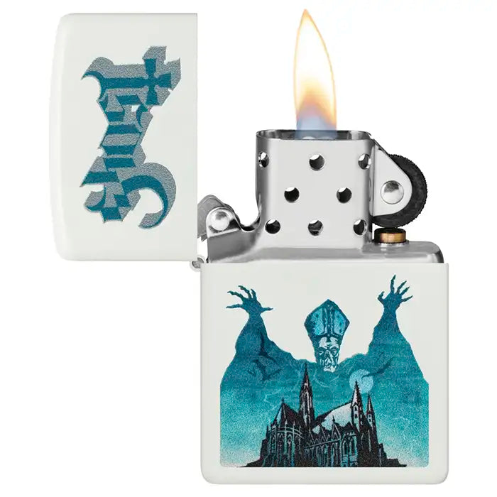 Zippo - Ghost "Papa Emeritus over Cathedral" - Briquet Blanc Mat