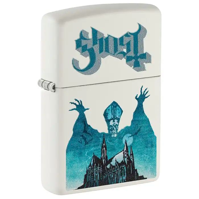Zippo - Ghost "Papa Emeritus over Cathedral" - Briquet Blanc Mat