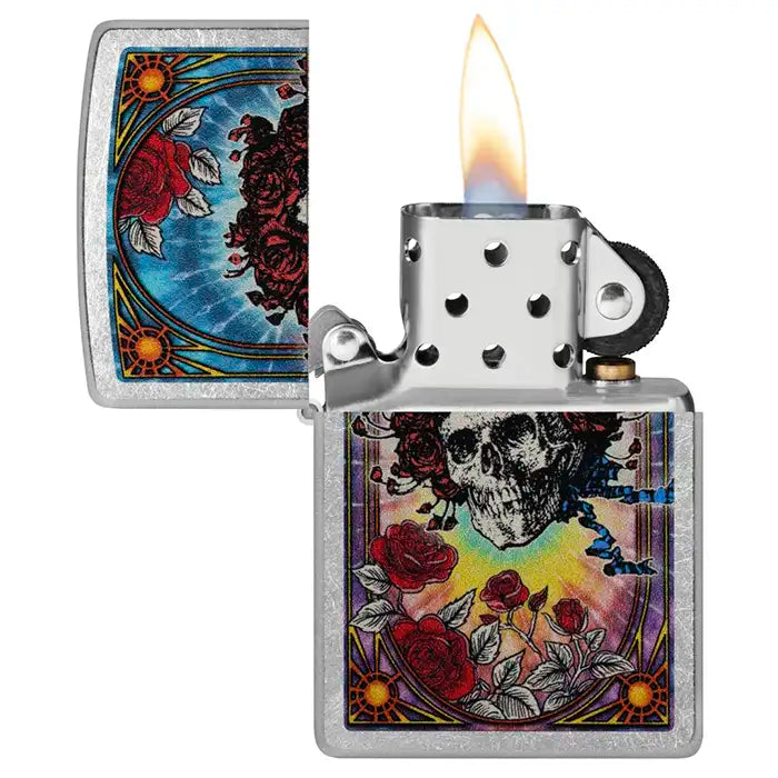 Zippo - Grateful Dead "Skull & Roses" - Briquet chromé de rue