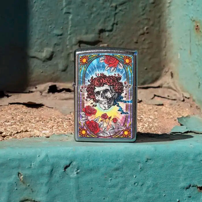 Zippo - Grateful Dead "Skull & Roses" - Briquet chromé de rue