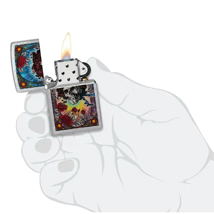 Zippo - Grateful Dead "Skull & Roses" - Briquet chromé de rue