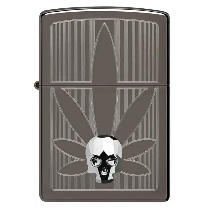 Briquet Zippo - Cannabis et crâne 3D