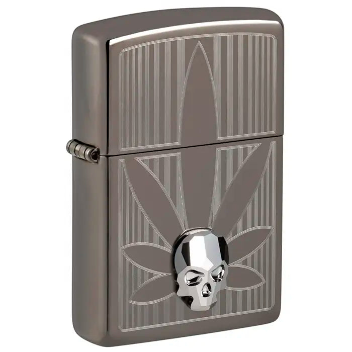 Briquet Zippo - Cannabis et crâne 3D