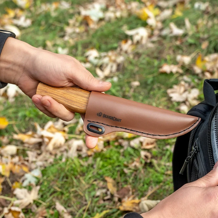 BeaverCraft C4S Spikkekniv m/Skinnslire - i slire