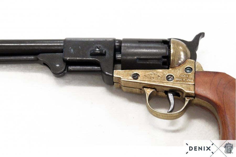 Denix - American Navy Revolver 1851 Replika – Klassisk Borgerkrigsrevolver i Metall og Tre