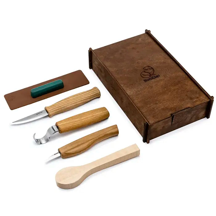 Coffret à découper le bois dans un coffret cadeau - Couteau d'office
