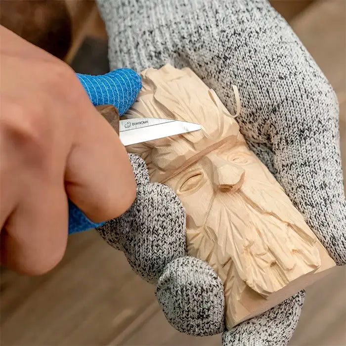 Ensemble de couteaux à découper sur bois de luxe - Étui en cuir