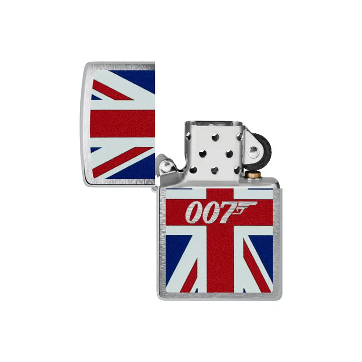 Zippo - James Bond Union Jack Motif - Briquet Chrome Brossé