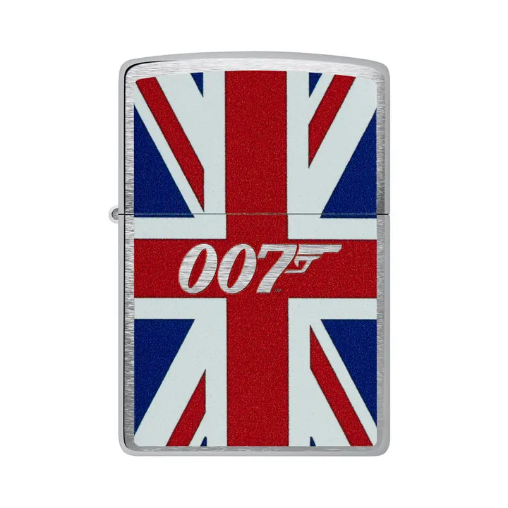 Zippo - James Bond Union Jack Motif - Briquet Chrome Brossé
