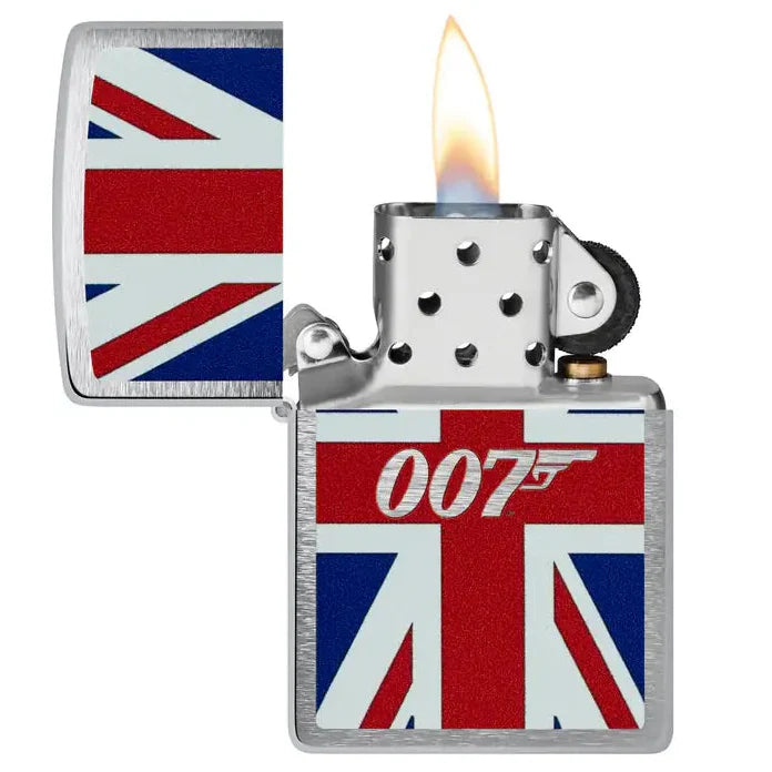 Zippo - James Bond Union Jack Motif - Briquet Chrome Brossé