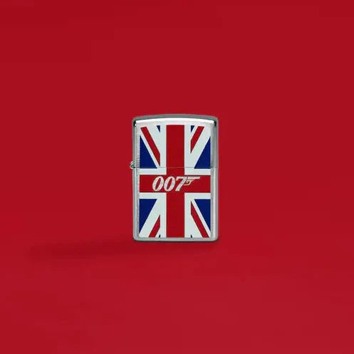 Zippo - James Bond Union Jack Motif - Briquet Chrome Brossé