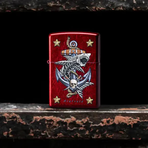 Zippo - Rietveld® Anchor Motiv - Candy Red Lighter