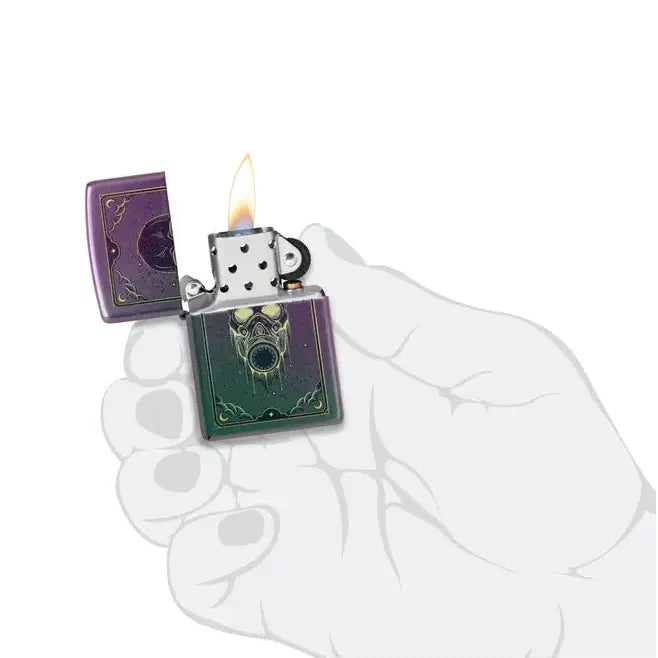Zippo - Motif Masque à Gaz - Briquet Irisé
