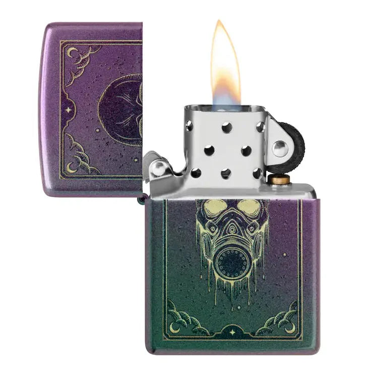 Zippo - Motif Masque à Gaz - Briquet Irisé