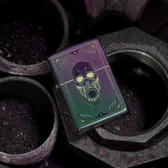 Zippo - Motif Masque à Gaz - Briquet Irisé