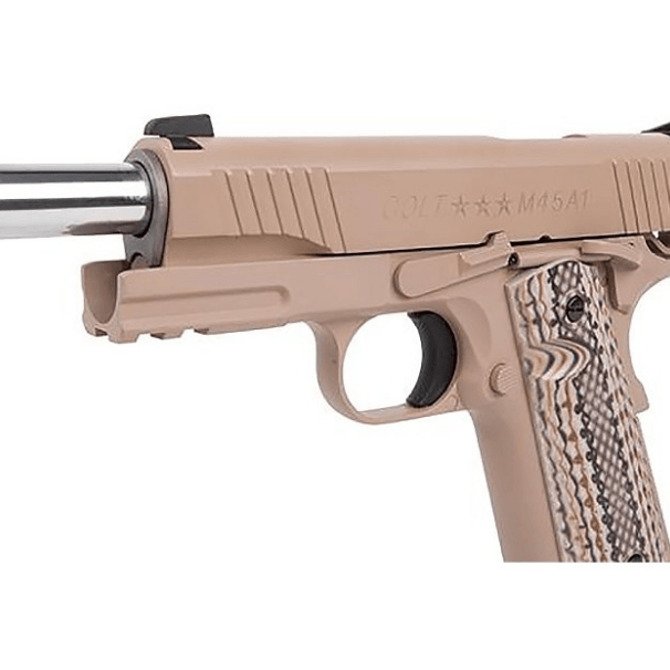 Colt M1911 M45A1 TAN - Co2 drevet Softgun med Blowback - gameon.eu