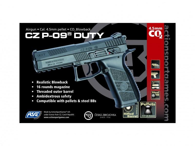 CZ P-09 Luftpistol med Blowback SORT - 4.5mm Pellets - gameon.eu