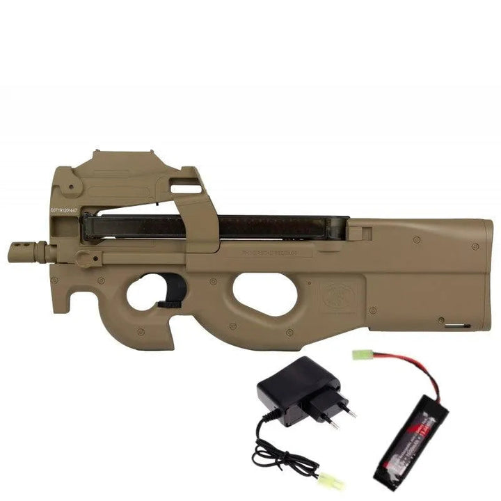 Carabine Airsoft électrique FN P90 avec viseur point rouge (PACKAGE) - TAN