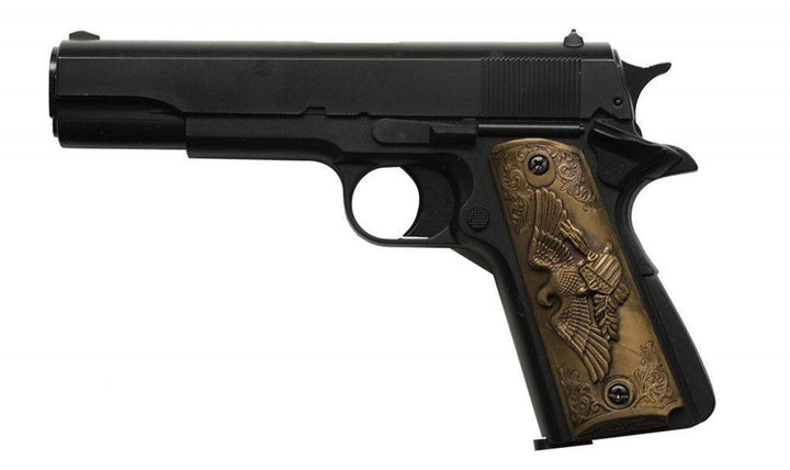 HFC - 1911 Gassdrevet Softgun Pistol uten Blowback - Svart/Tre - gameon.eu