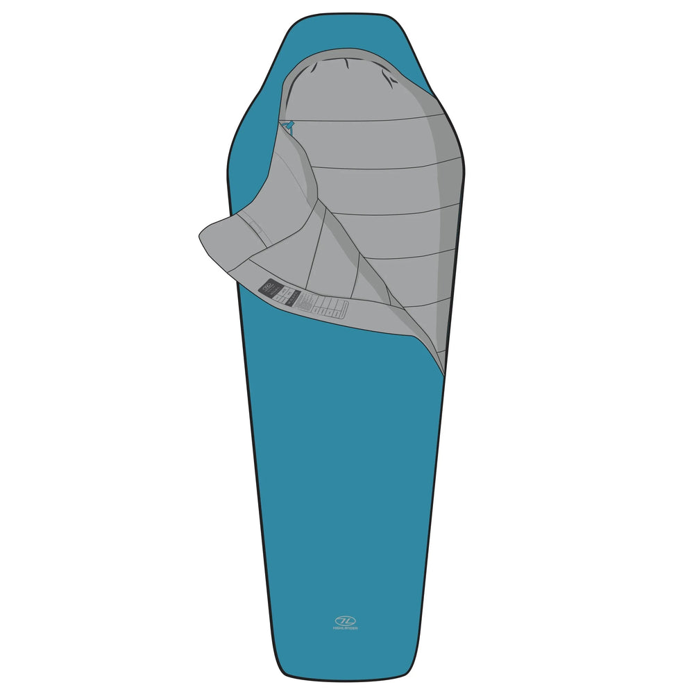 Highlander Zeta 150 Sovepose Sky Blue – Ultralett sommersovepose - Game-On.no