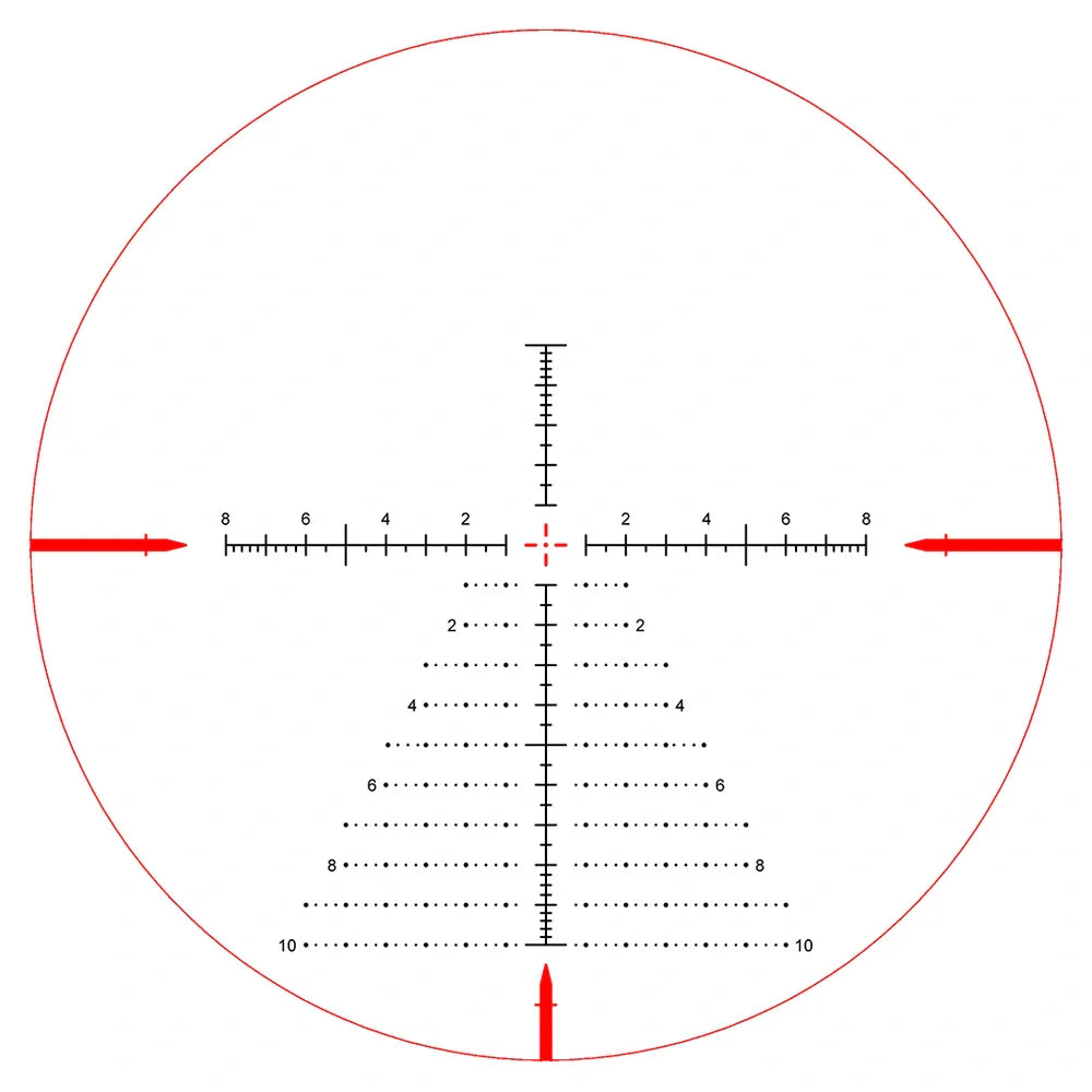 Keck Precision Kikkertsikte 2-12x50 FFPIR 30mm – Zero Stop, MIL, Belyst retikkel