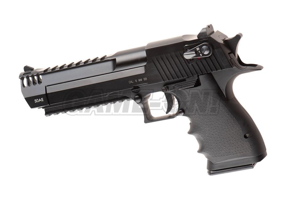 KWC - Deagle .50 L6 Full Auto Softgun Pistol med Blowback - Svar - Game-On.no