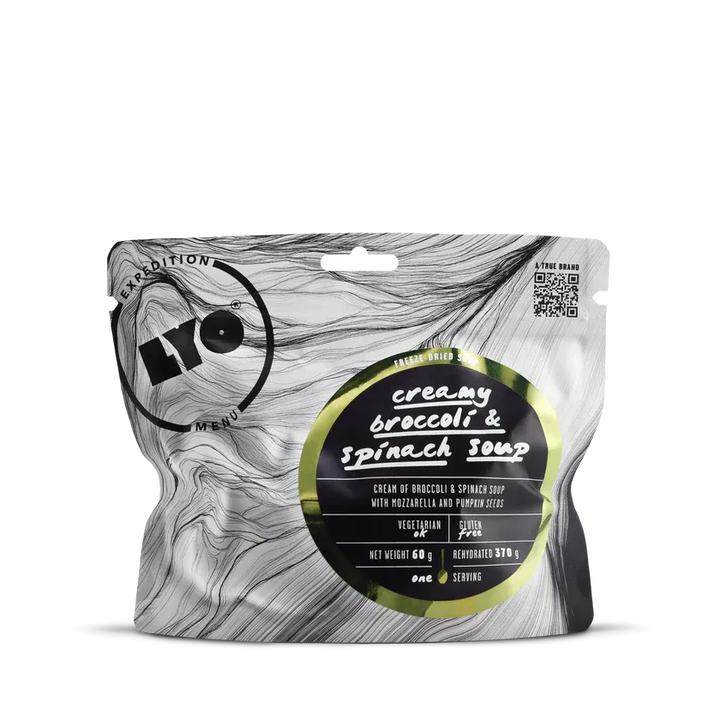 LYOFOOD Creamy Broccoli & Spinach Soup – Glutenfri kremet grønnsakssuppe for tur - Game-On.no