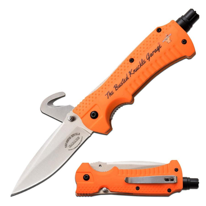 Couteau pliant Garage Linerlock avec coupe-ceinture et broyeur d'ornières