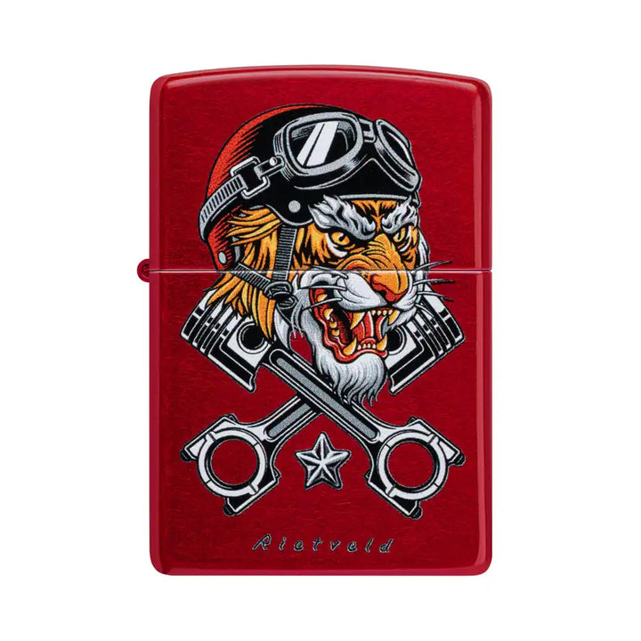 Zippo - Rietveld® Tiger Motif - Briquet Rouge Bonbon