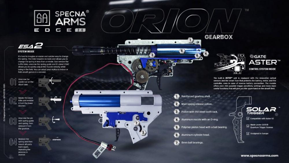 Specna Arms - E01 EDGE 2.0 RRA Elektrisk Softgunrifle - Svart - gameon.eu