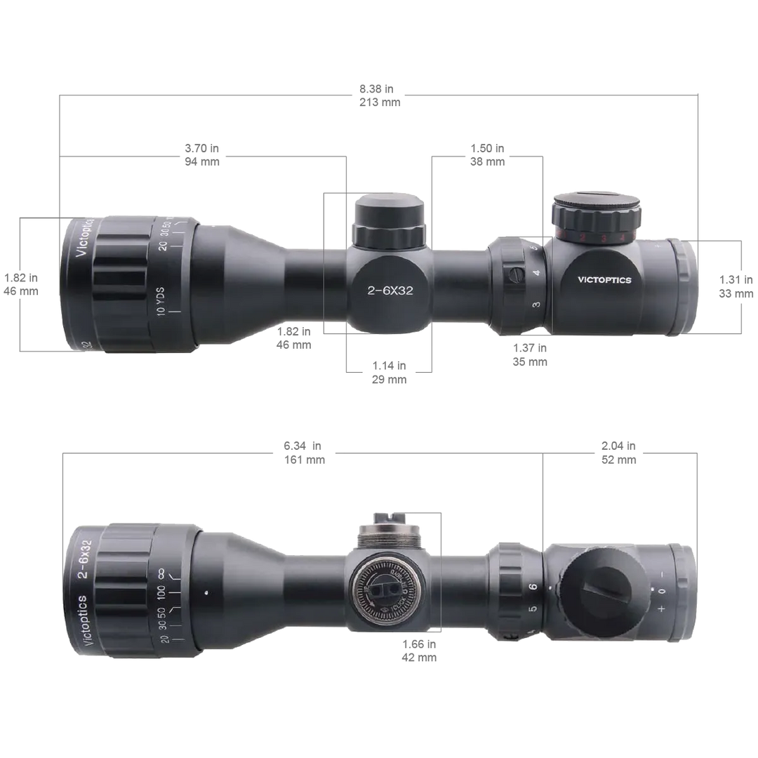 Jumelles A3 - Jumelles lumineuses 2-6X32AOE - 21 mm