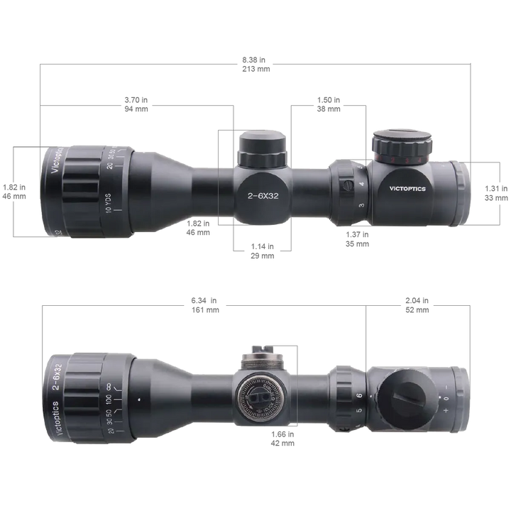 Jumelles A3 - Jumelles lumineuses 2-6X32AOE - 21 mm