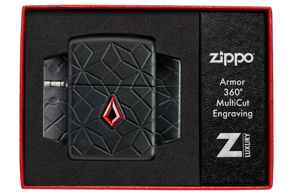 Zippo Lighter - 360 Armor® Red Crystal Design - Game-On.no