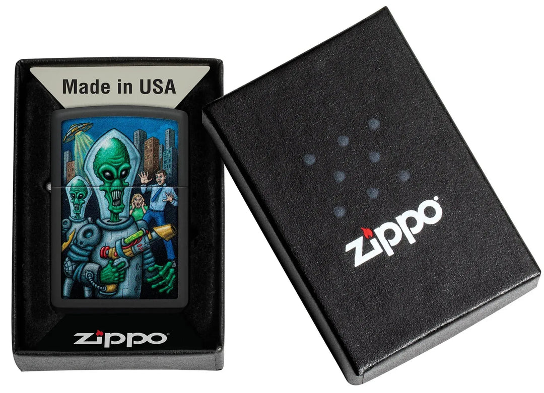 Zippo Lighter - Alien Attack Design - Game-On.no