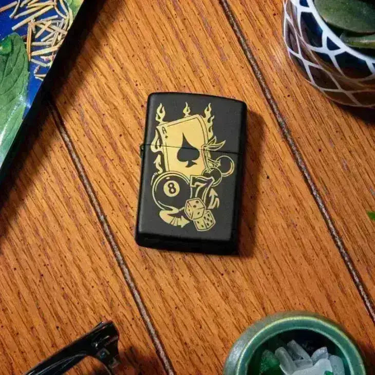 Zippo Lighter - Gambling Motiv - Game-On.no