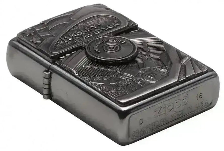 Zippo Lighter - Harley Davidson - Motor Flag Emblem - Game-On.no