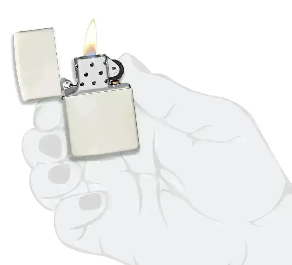 Zippo Lighter - Klassisk Hvit Selvlysende Lighter - Game-On.no