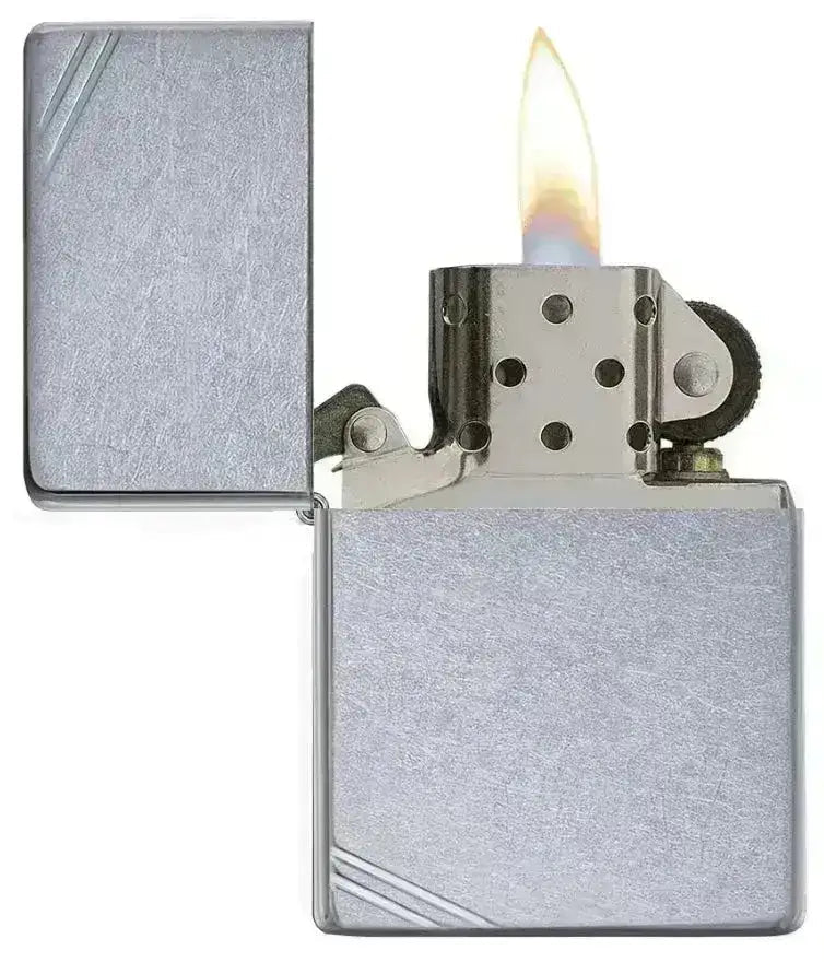 Zippo Lighter - Street Chrome? Vintage with Slashes - Game-On.no
